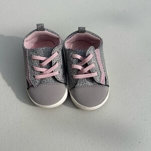 Stride Rite Gray and Pink Leopard Sneakers
